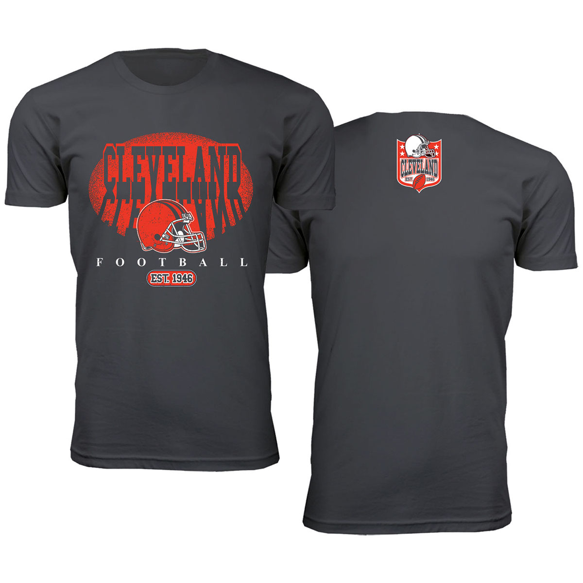 Men's Football Shadow T-Shirt - Cleveland - Charcoal / S