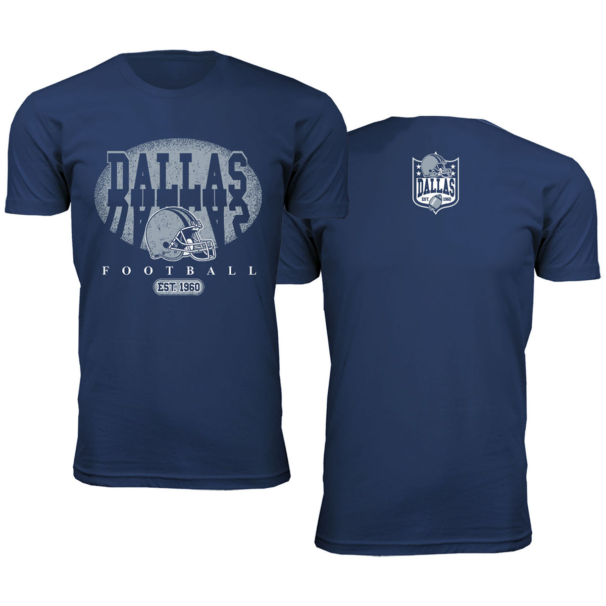 Men's Football Shadow T-Shirt - Dallas - Navy / S