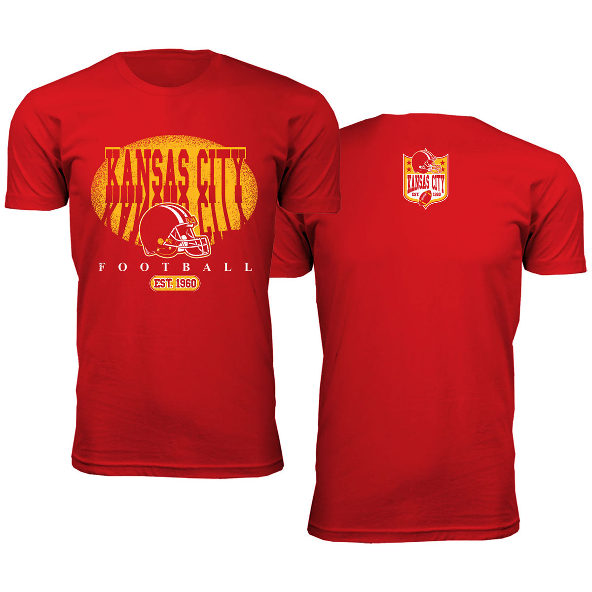 Men's Football Shadow T-Shirt - Kansas City - Red / S