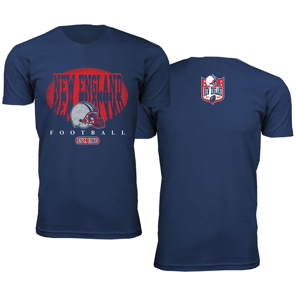 Men's Football Shadow T-Shirt - New England - Navy / M