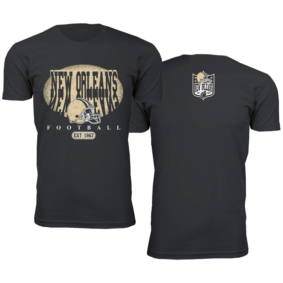 Men's Football Shadow T-Shirt - New Orleans - Black / L
