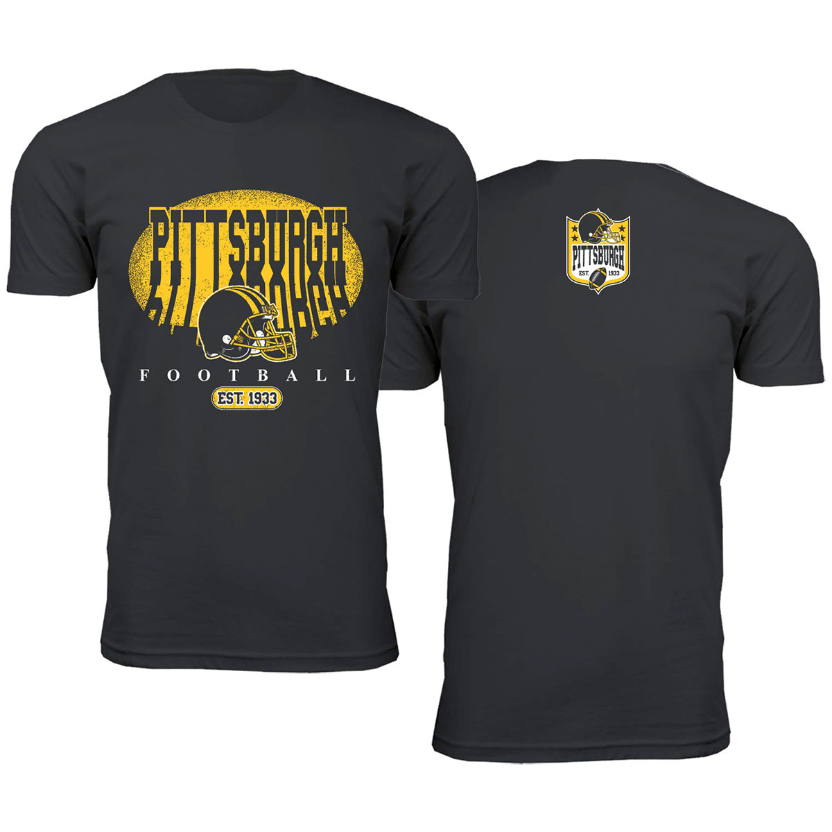 Men's Football Shadow T-Shirt - Pittsburgh - Black / S