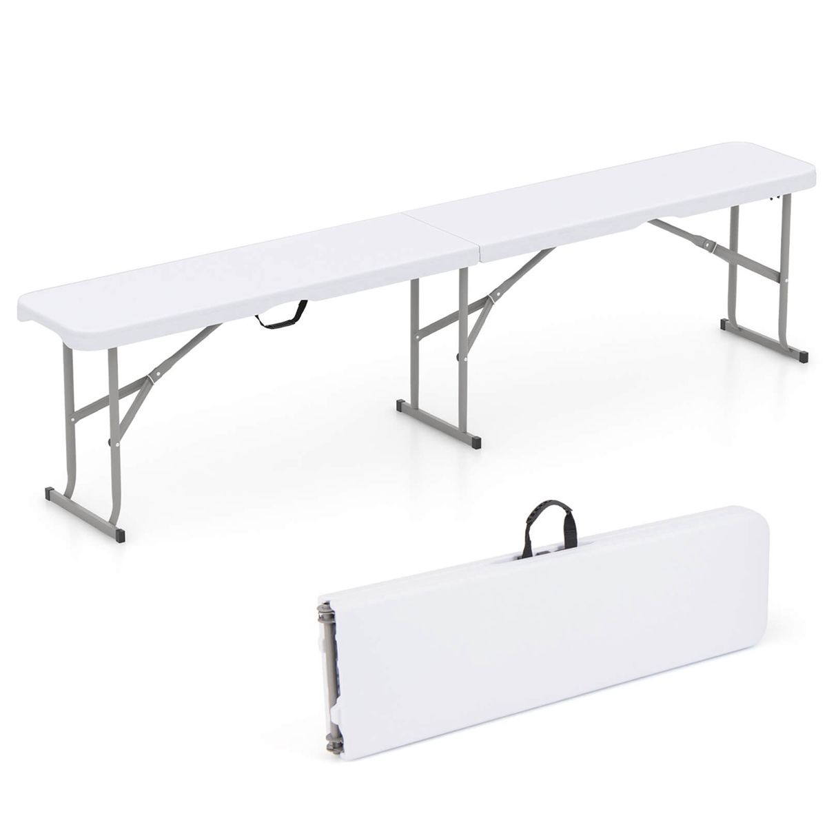 6-Foot Portable Picnic Folding Bench with Carrying Handle (1 or 2-Pack) - Bench-1