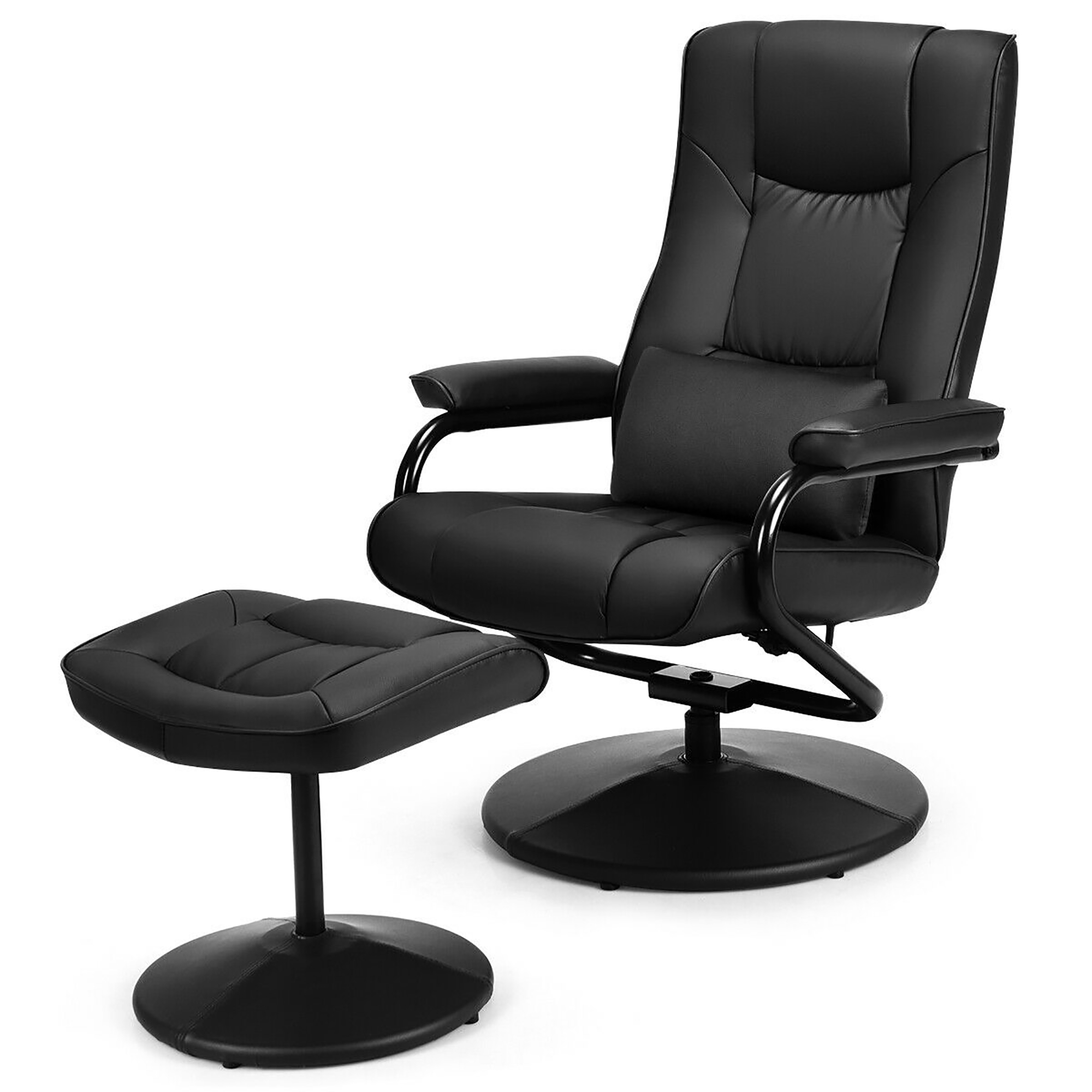 360° Swivel Recliner Chair with Ottoman - Costway Recliner Chair Leather