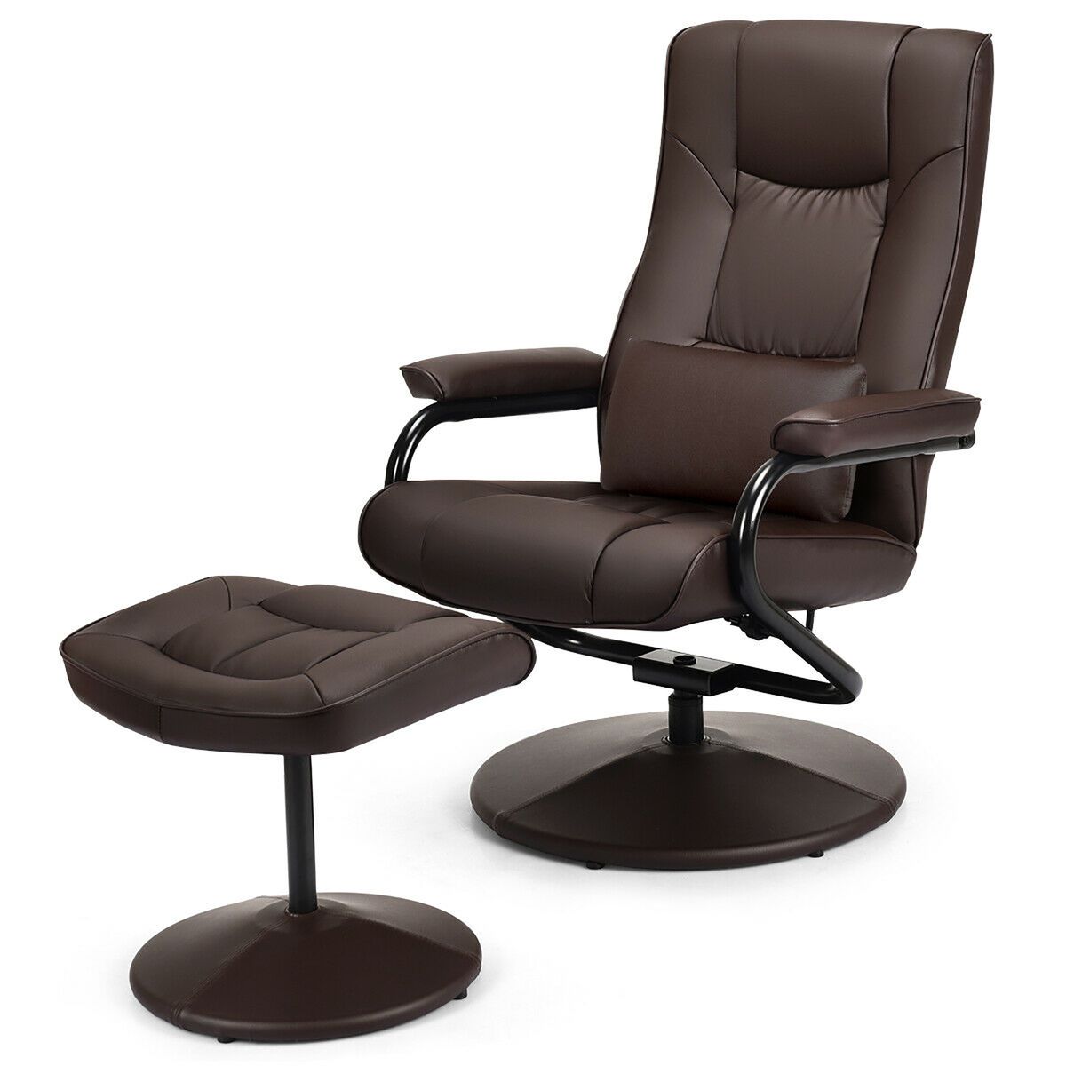 360° Swivel Recliner Chair with Ottoman - Costway Recliner Chair Swivel