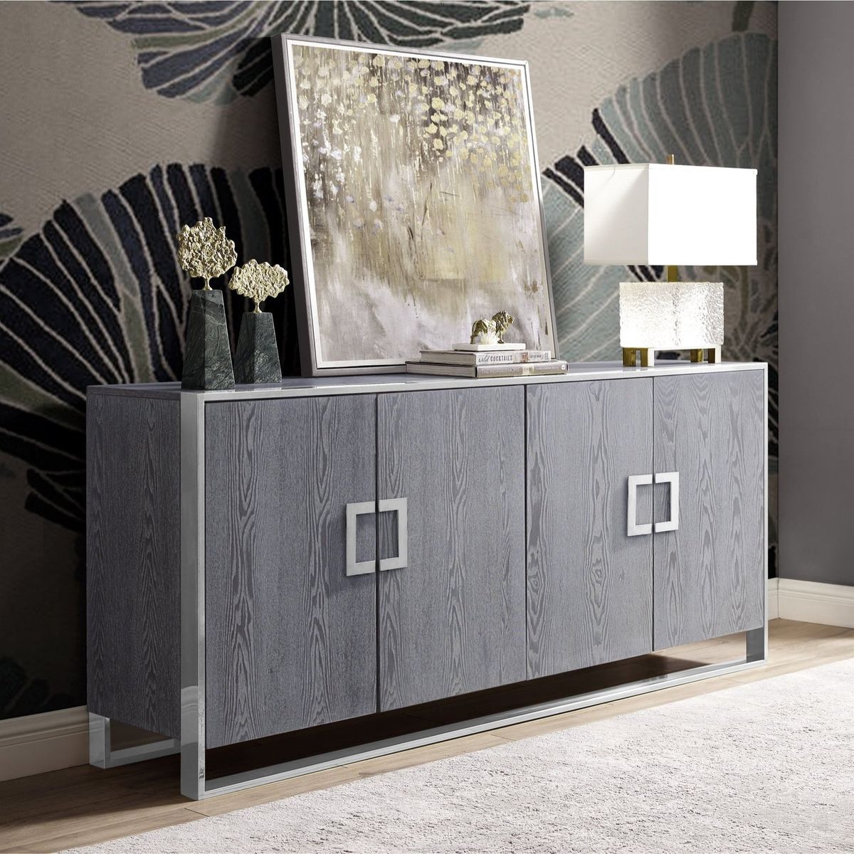 Inspired Home Daryl Sideboard/Buffet - Ash Grey