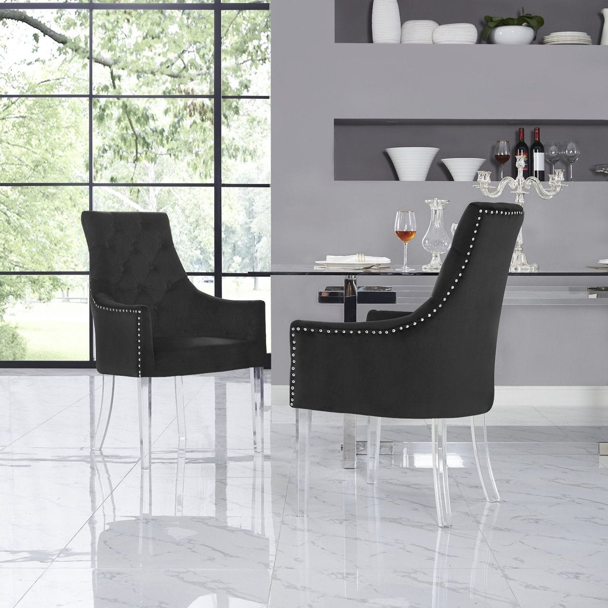 Marilyn Dining Chair (Set of 2) - Velvet Black