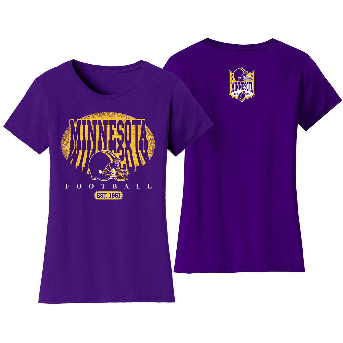 Women's Football Shadow T-Shirt - Minnesota - Purple / S