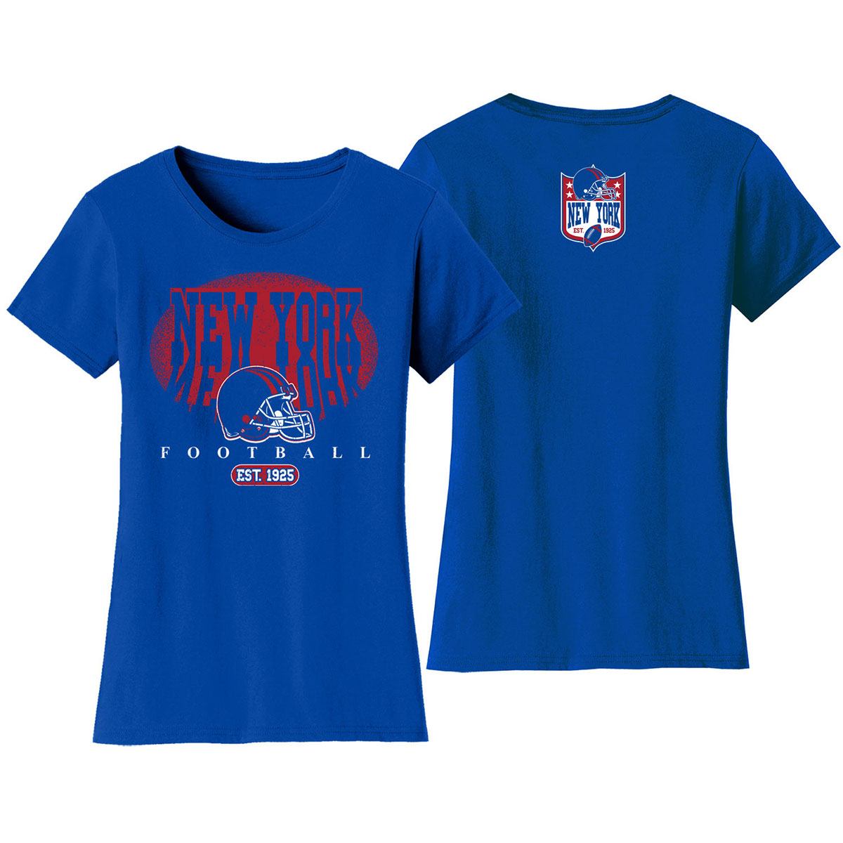 Women's Football Shadow T-Shirt - New York - Royal / S