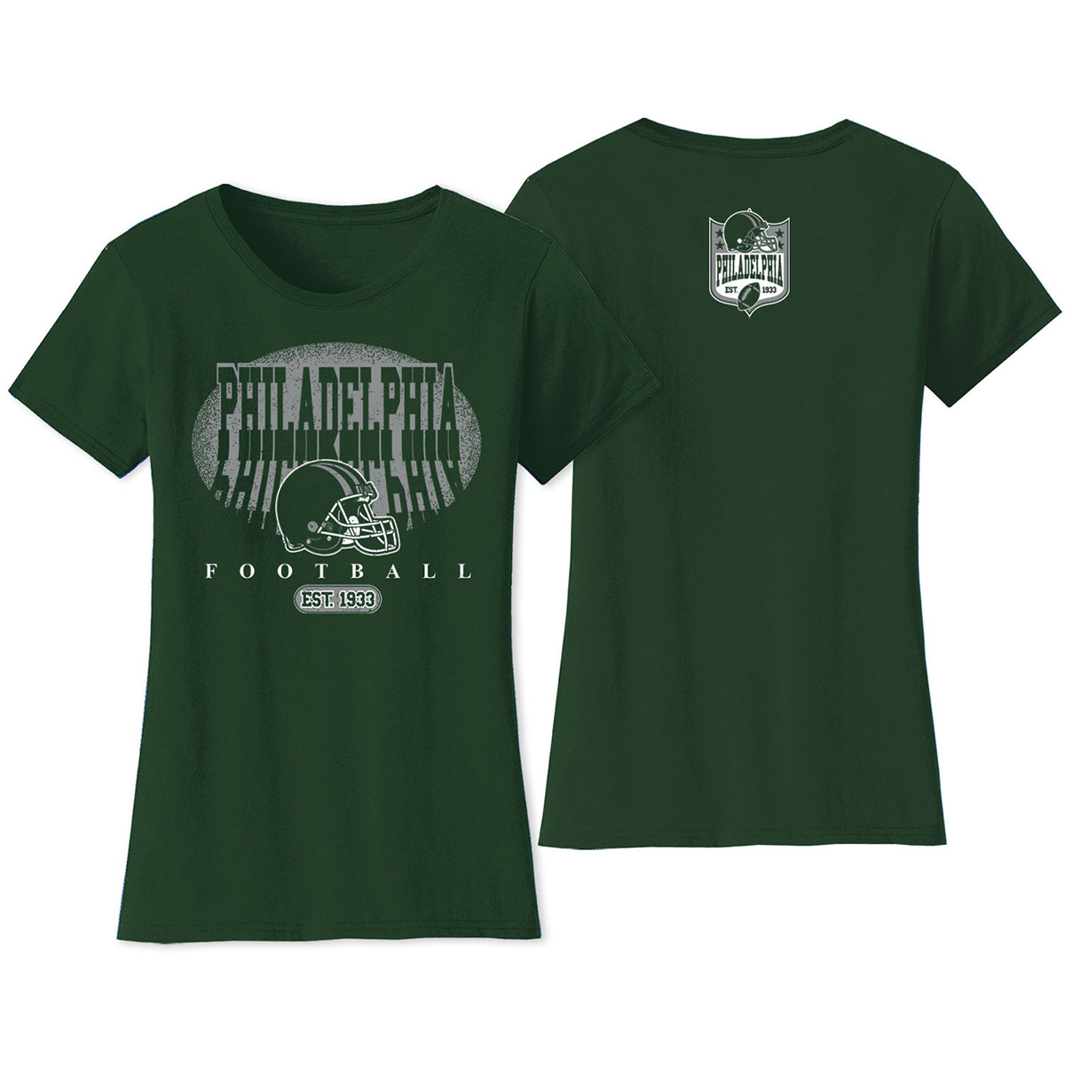 Women's Football Shadow T-Shirt - Philadelphia - F.Green / S