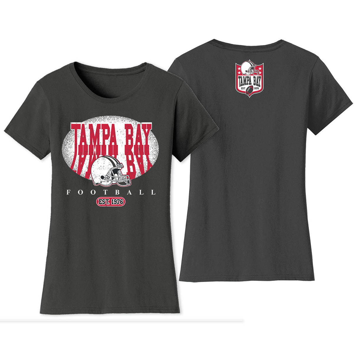 Women's Football Shadow T-Shirt - Tampa Bay - Charcoal / S