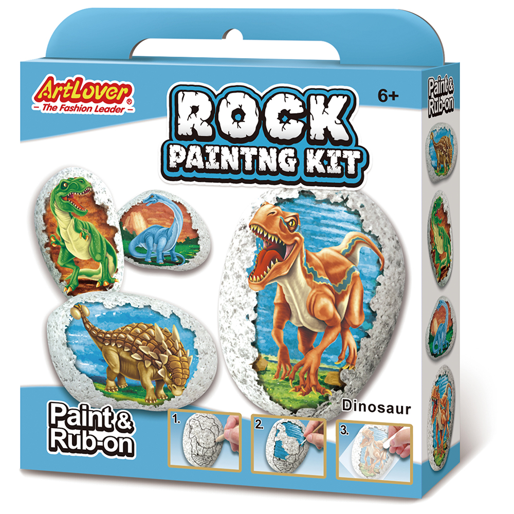 ArtLover® Rock Painting Kit - Raptor Dinosaur