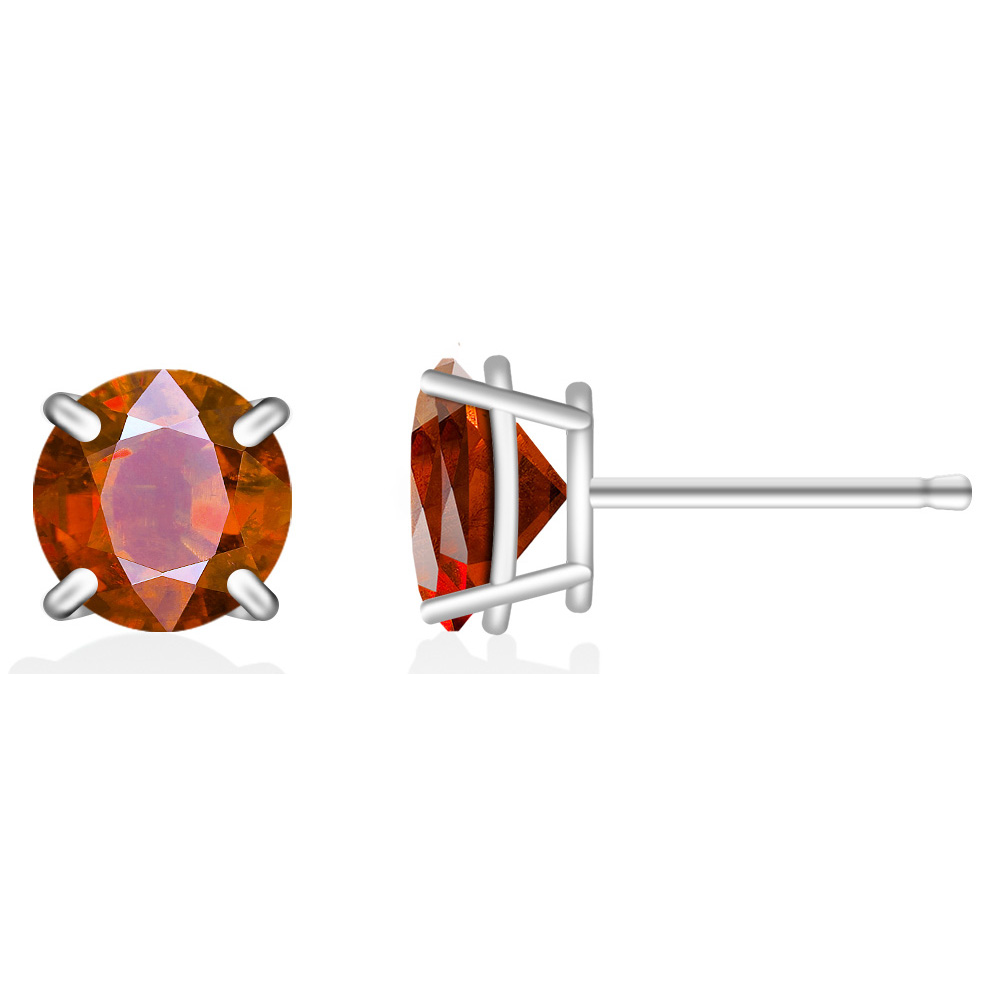 Round Stud .925 Sterling Silver Lab-Created 2ct. Birthstone Earrings - July/Ruby