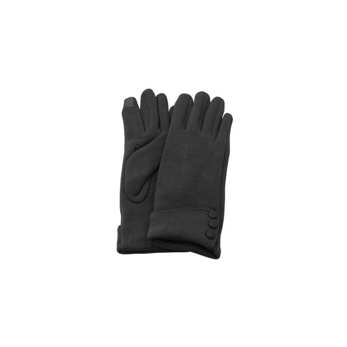 Women's Touchscreen-Compatible Fleece Gloves - Black