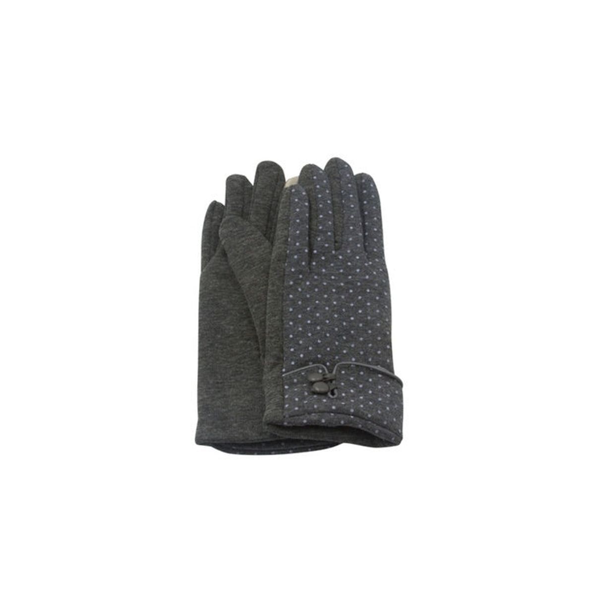 Women's Touchscreen-Compatible Fleece Gloves - Dot Grey