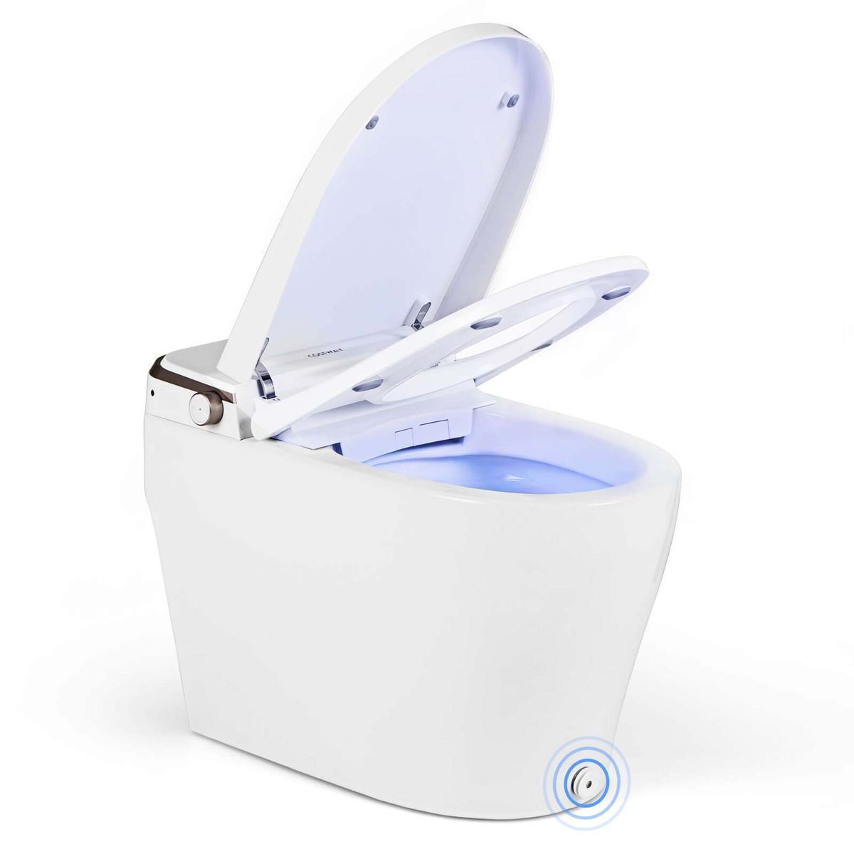 1.28GPF Smart Elongated Toilet Bidet with Heated Seat & Auto Open/Close - Costway Smart Toilet Elongated