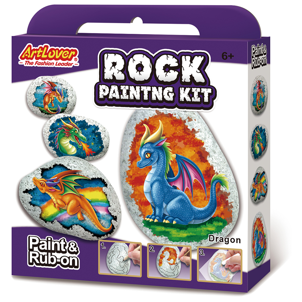 ArtLover® Rock Painting Kit - Fire Dragon