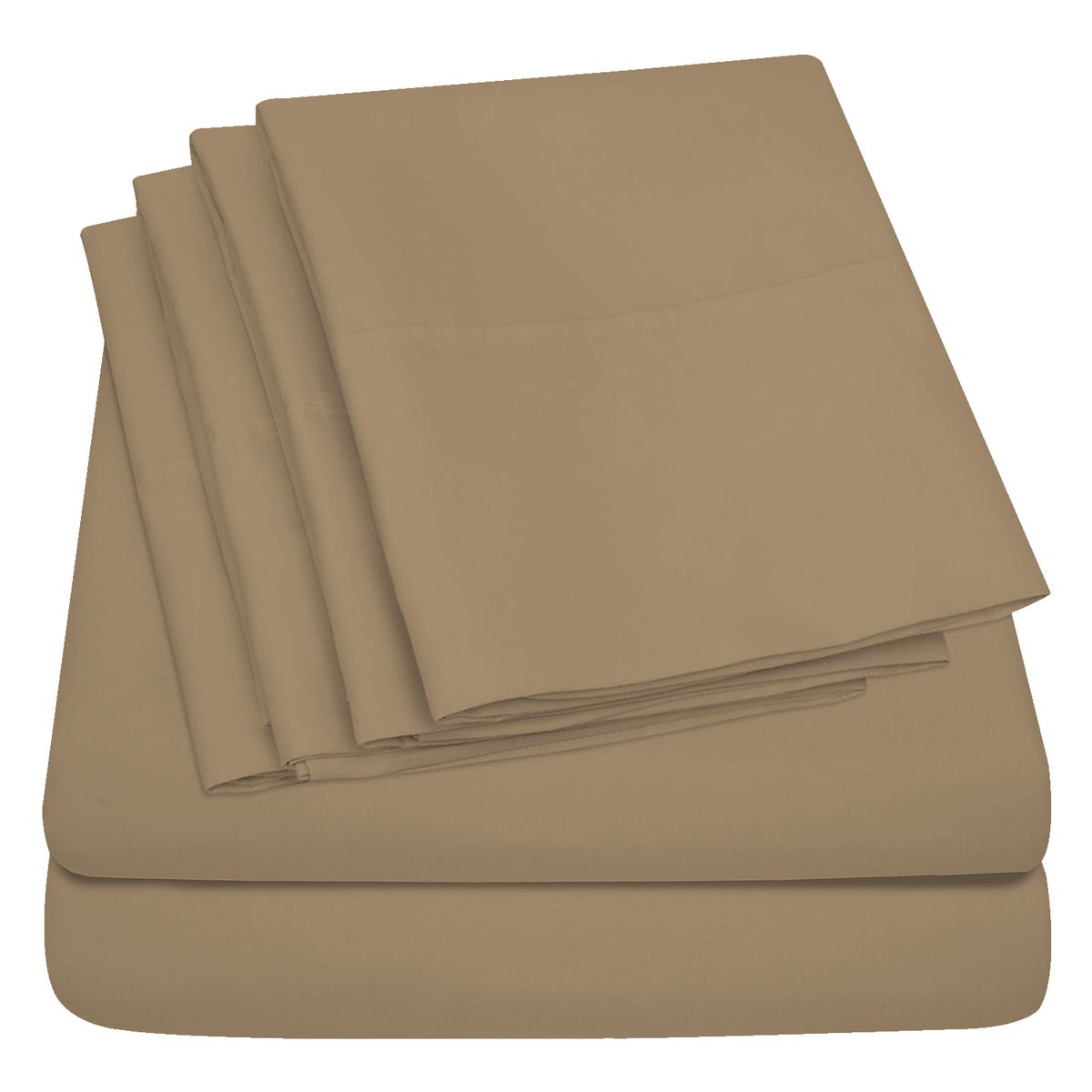 Sweet Home Collection Deep Pockets Twin Sheet Set (3-Piece) - Khaki