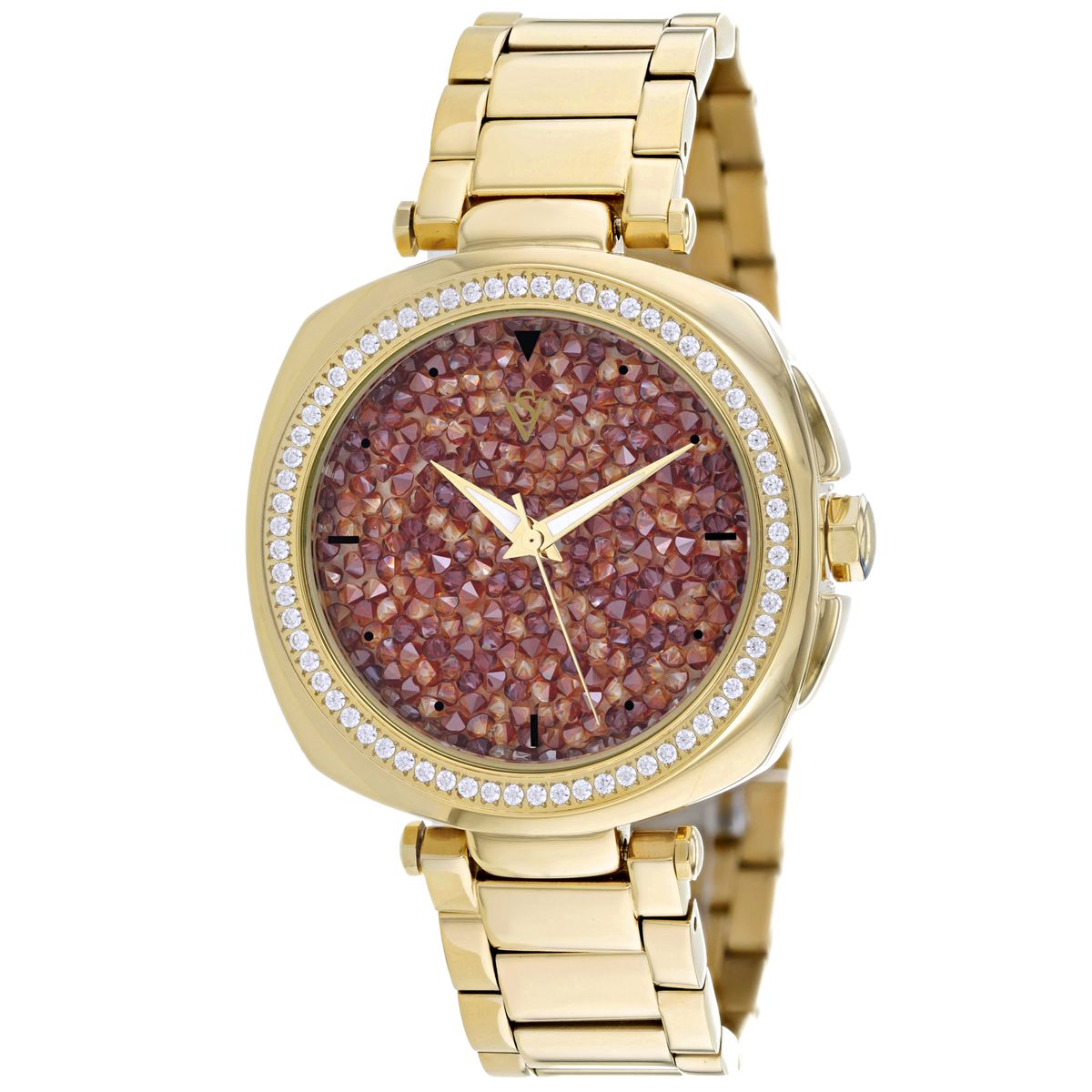 Christian Van Sant Women's Mirabella Watch  - Gold with Orange Dial