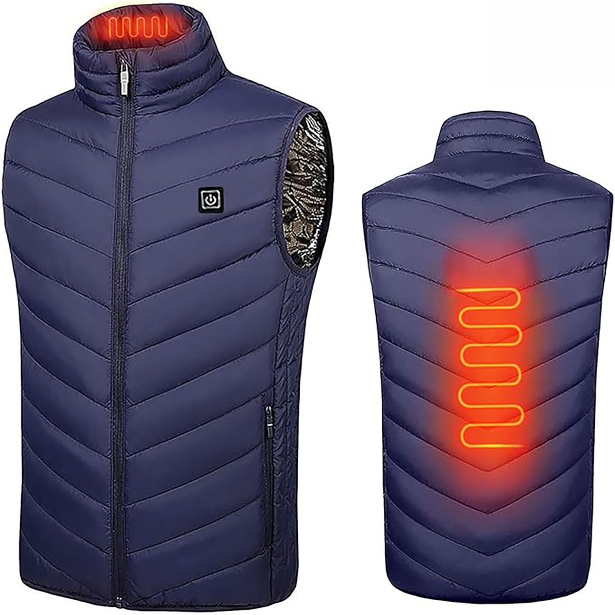 Unisex USB-Heated Vest (Power Bank Required) - Blue, L