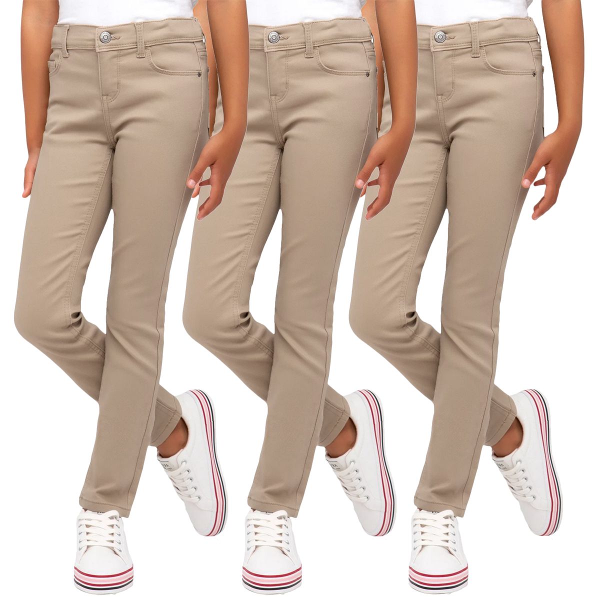 Girls' Super Stretch Pencil Skinny Pants (3-Pack) - (3-Pack) KSKP-103/20