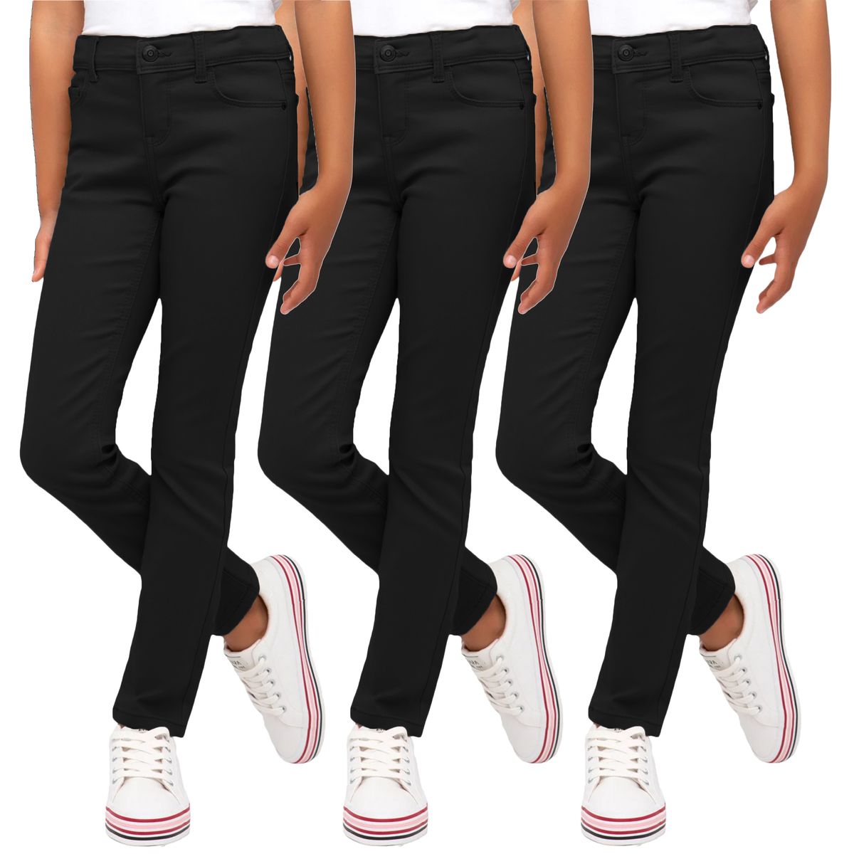 Girls' Super Stretch Pencil Skinny Pants (3-Pack) - (3-Pack) BSKP-103/20