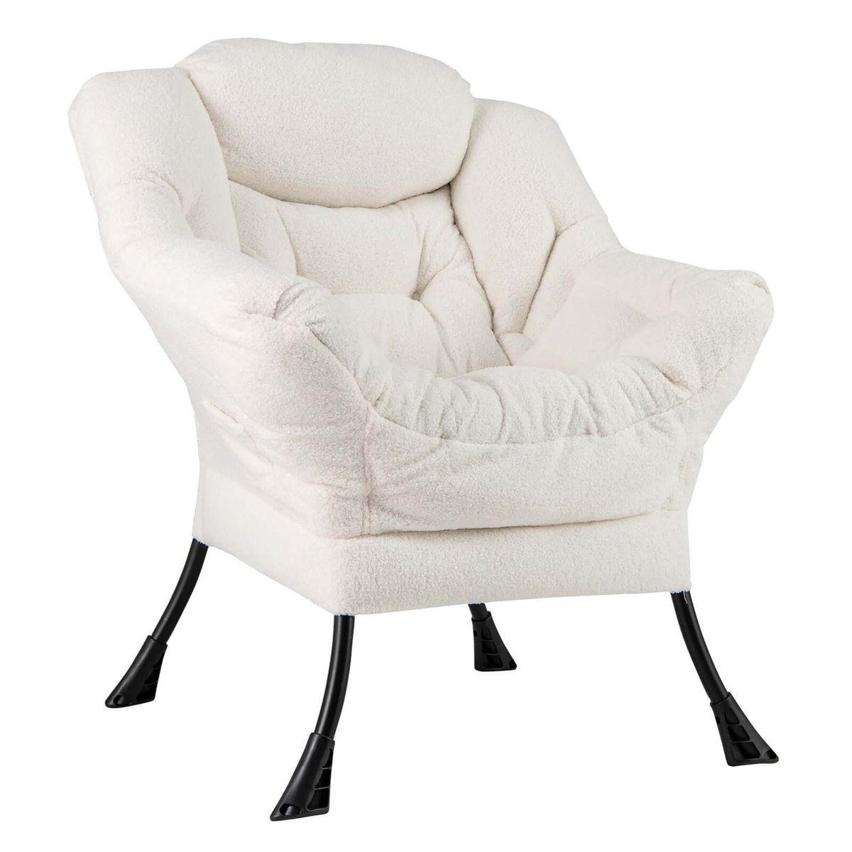 Padded Lazy Chair with Head Pillow - Beige