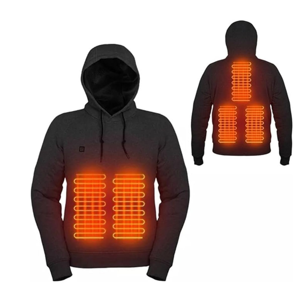 USB-Heated Pullover Hoodie (Requires Power Bank) - Black, Small