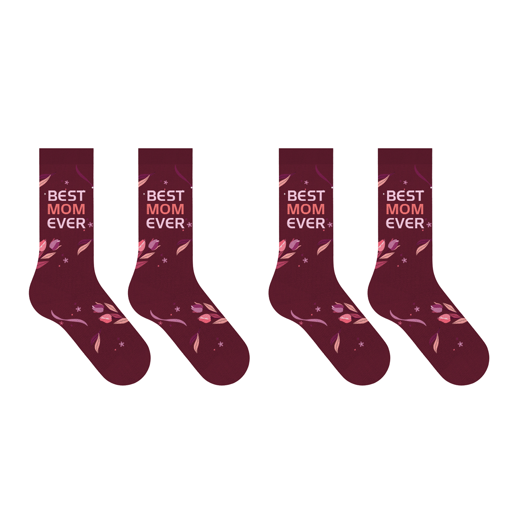 Greeting Card with Fun Crew Length Novelty Socks (2-Pack) - Mother