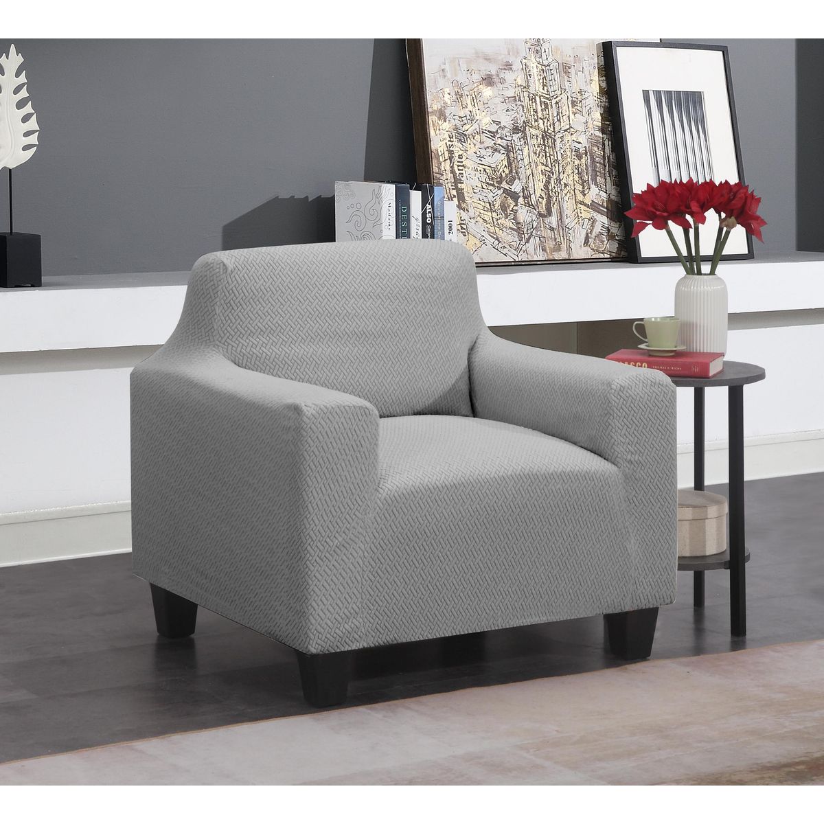 Super Stretch Chair, Loveseat, or Sofa Slipcover - Chair Gray