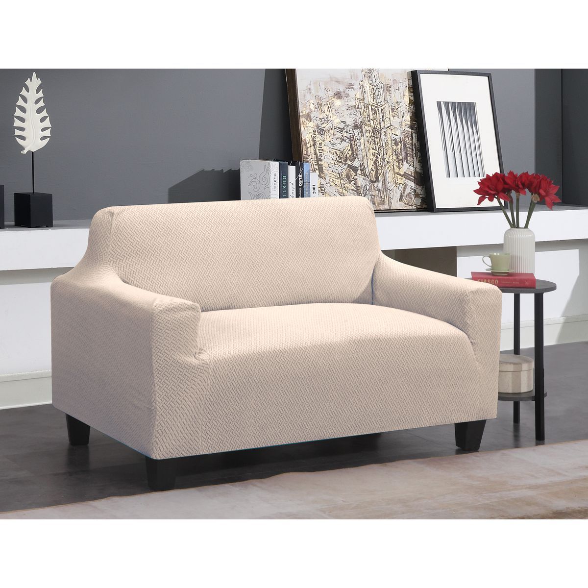 Super Stretch Chair, Loveseat, or Sofa Slipcover - Love Seat Beige