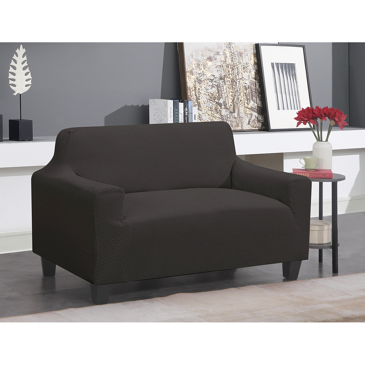 Super Stretch Chair, Loveseat, or Sofa Slipcover - Love Seat Black
