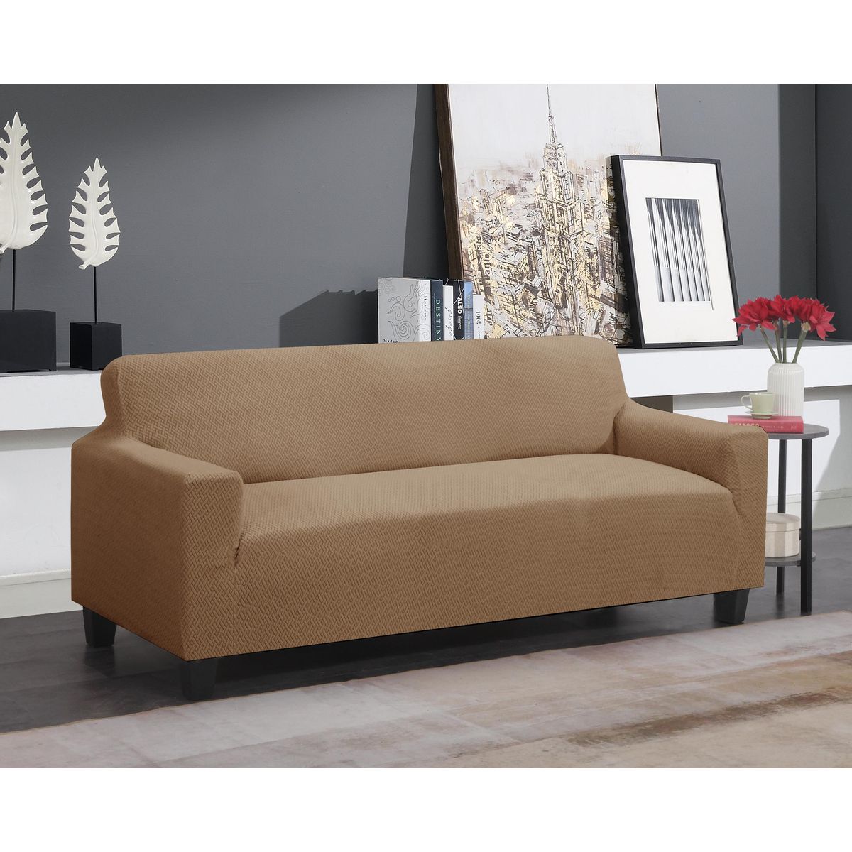 Super Stretch Chair, Loveseat, or Sofa Slipcover - Sofa Taupe