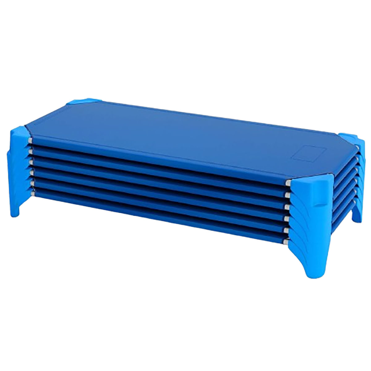 Kids' Stackable Nap Time Cots with Metal Frame & Oxford Cloth (6-Pack) - Daycare Cots-Blue