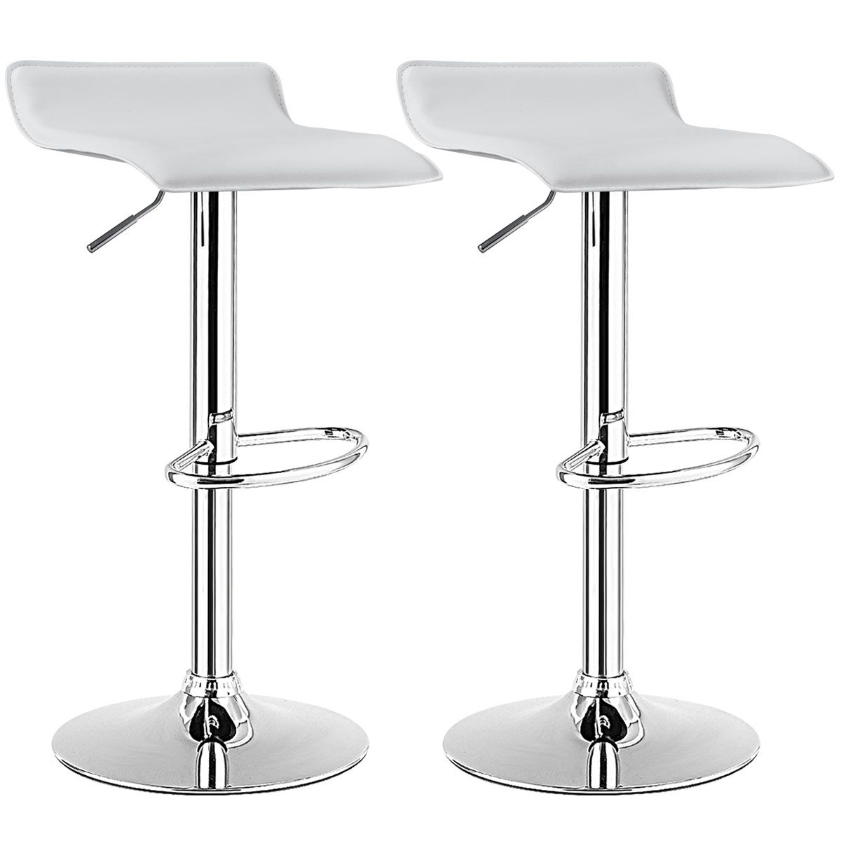 Adjustable Swivel Bar Stools (Set of 2) - White