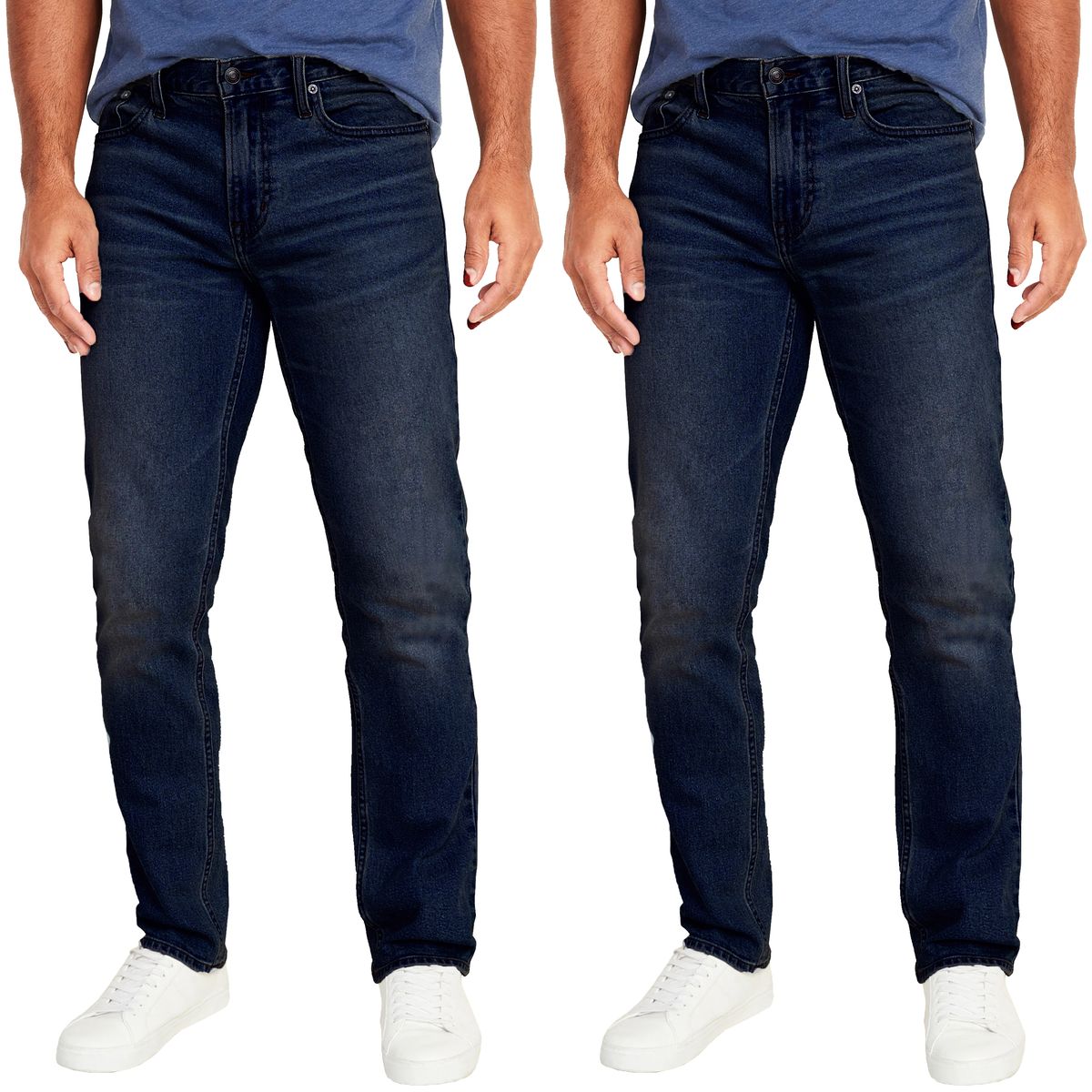 Men's Flex-Stretch Slim Straight Jeans with 31-Inch Inseam (1 or 2-Pair) - MBJ-Jeans / DB-DB / 42