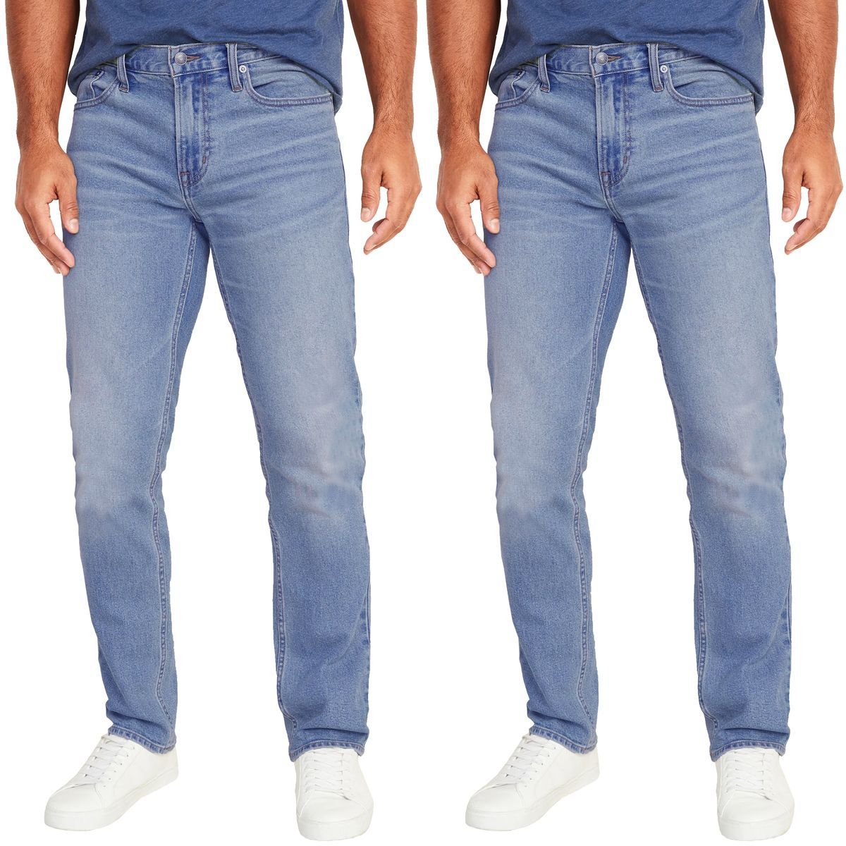 Men's Flex-Stretch Slim Straight Jeans with 31-Inch Inseam (1 or 2-Pair) - MBJ-Jeans / LB-LB / 42