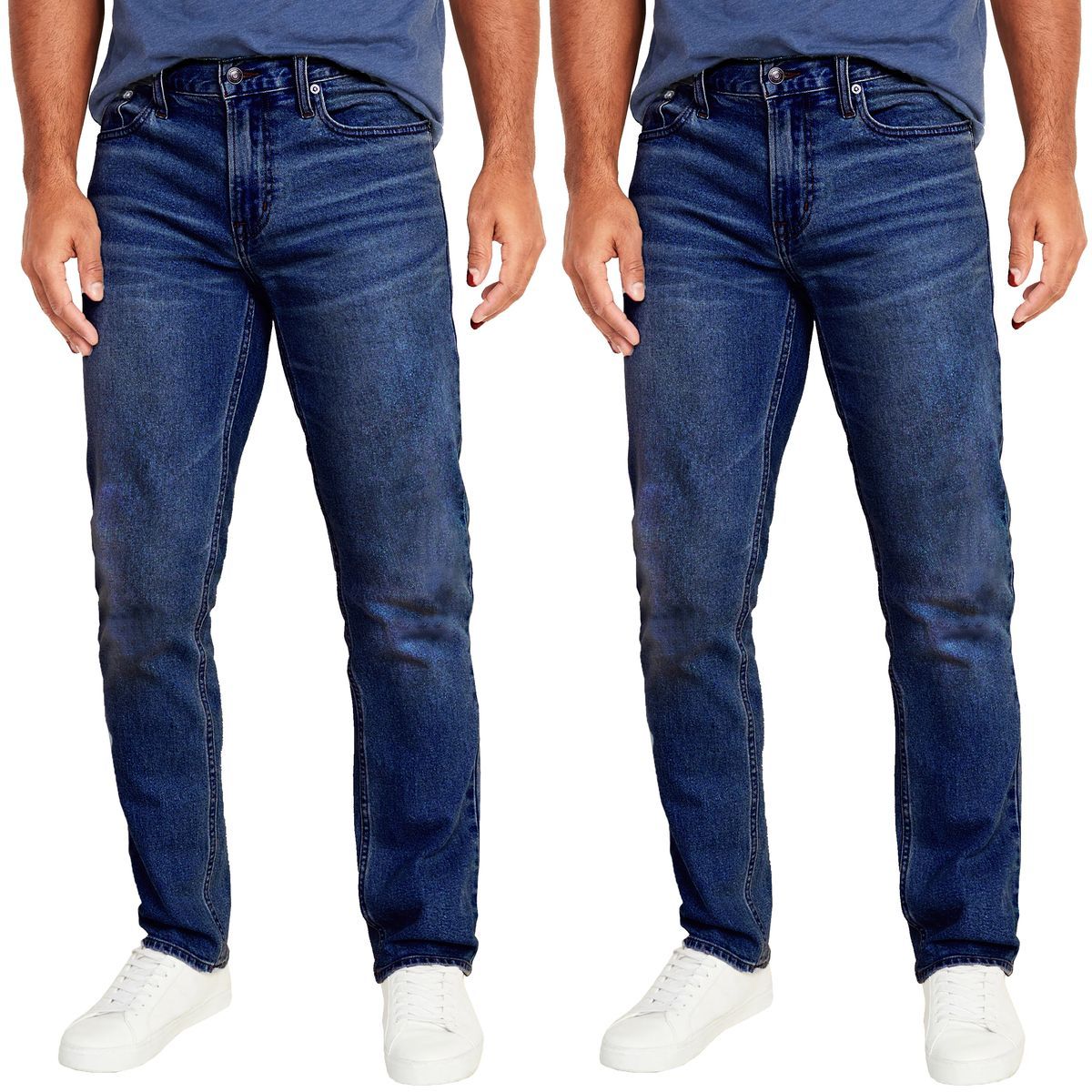 Men's Flex-Stretch Slim Straight Jeans with 31-Inch Inseam (1 or 2-Pair) - MBJ-Jeans / MB-MB / 40