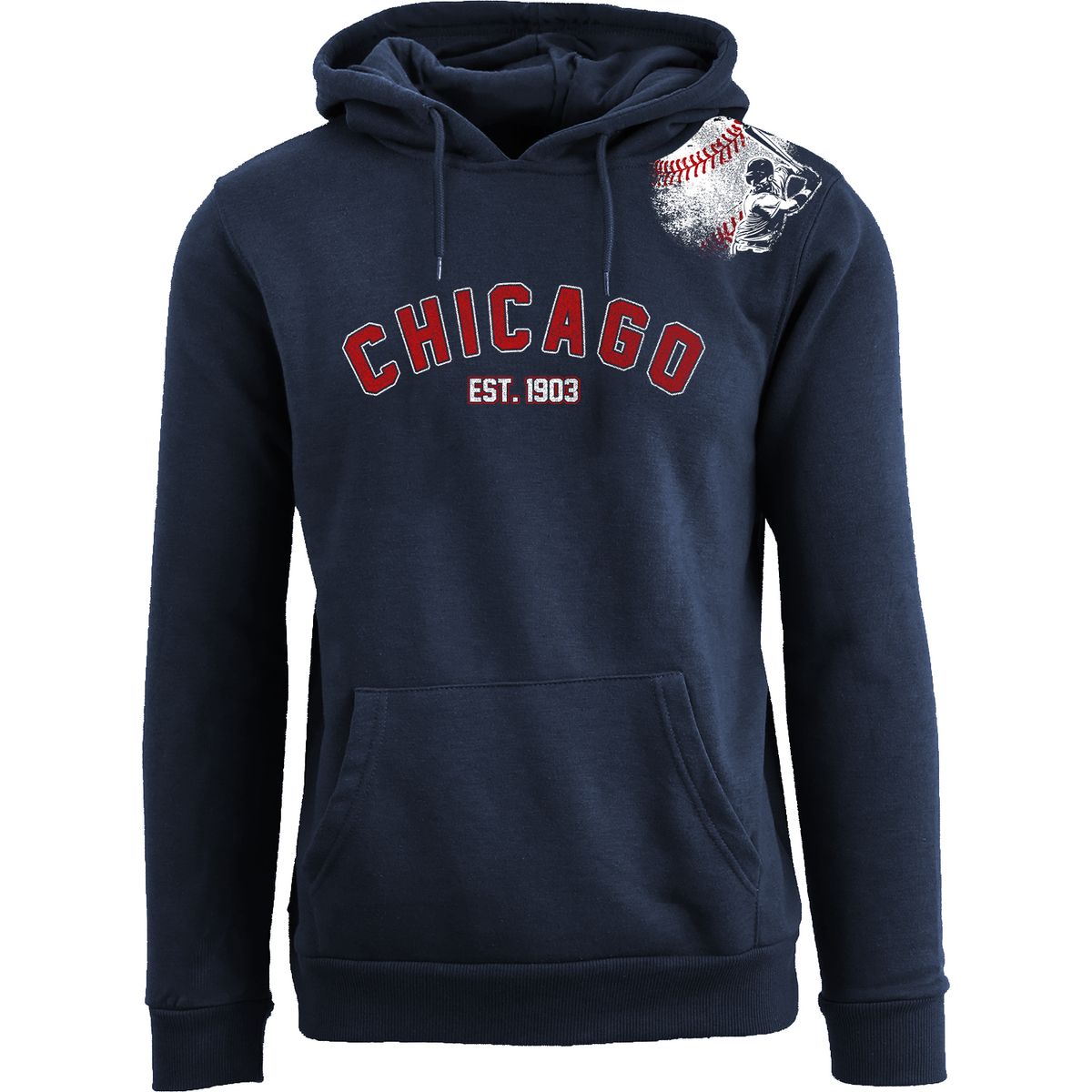 Women's Batter-Up Baseball Pullover Hoodie - Chicago - Navy / S