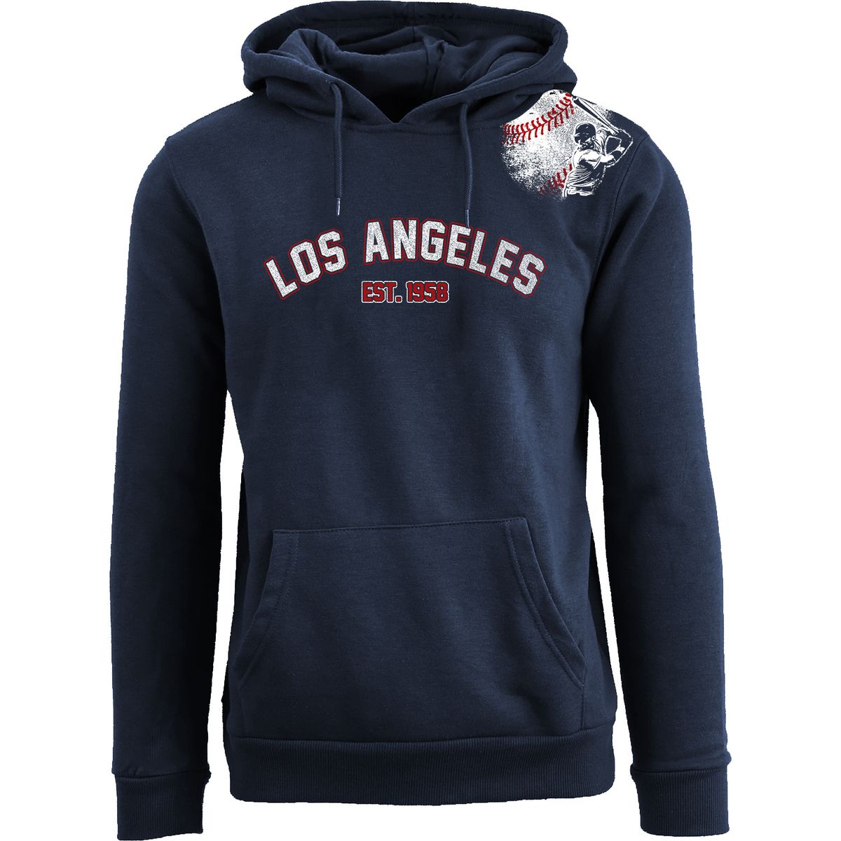 Women's Batter-Up Baseball Pullover Hoodie - Los Angeles - Navy / S