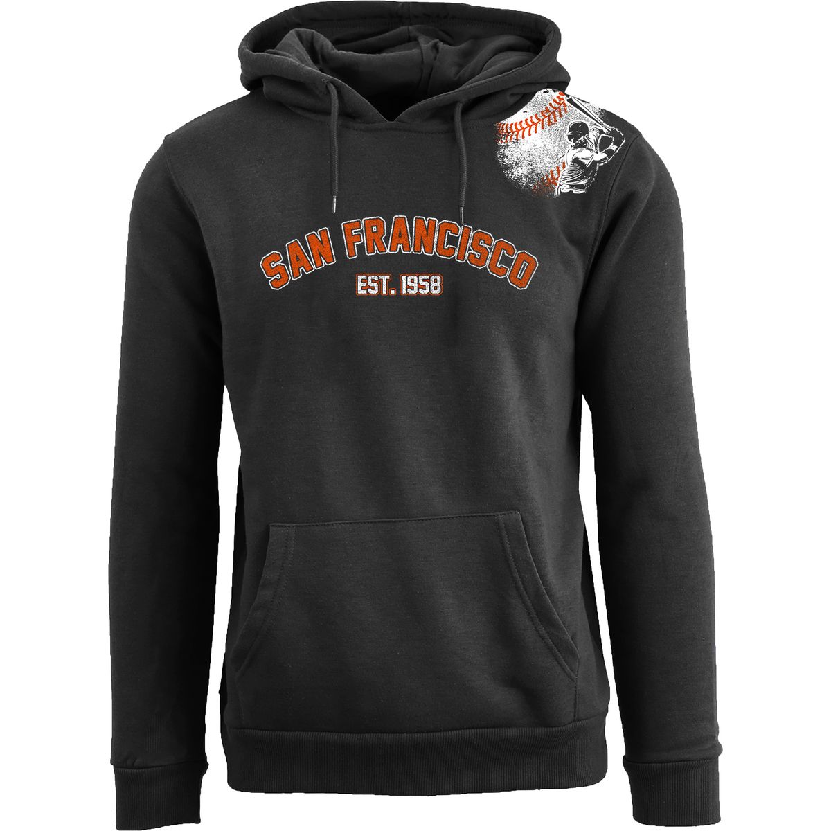 Women's Batter-Up Baseball Pullover Hoodie - San Francisco - Black / S