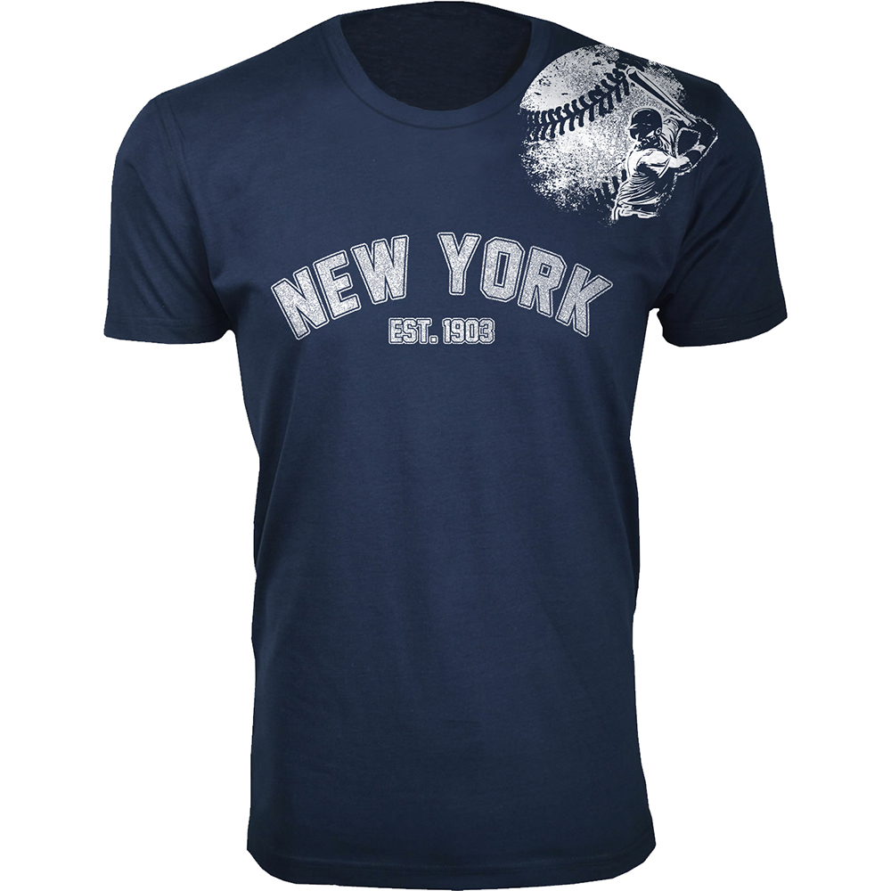 Men's Batter-up Baseball T-Shirt - New York - Navy / 2XL