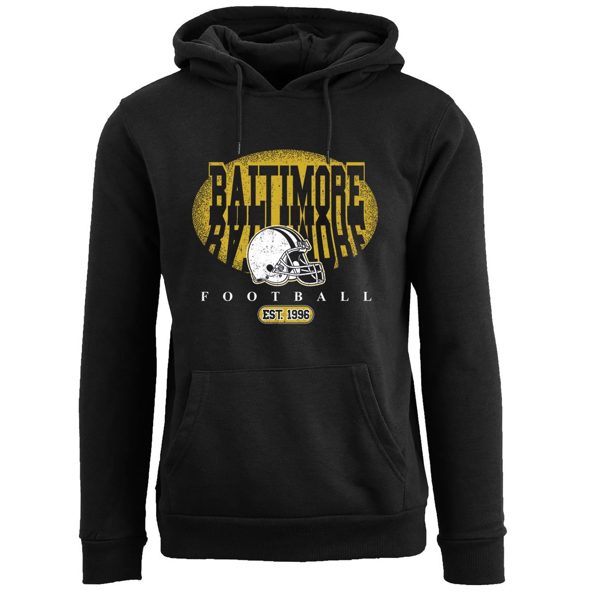 Men's Football Shadow Pullover Hoodie - Baltimore - Black / M