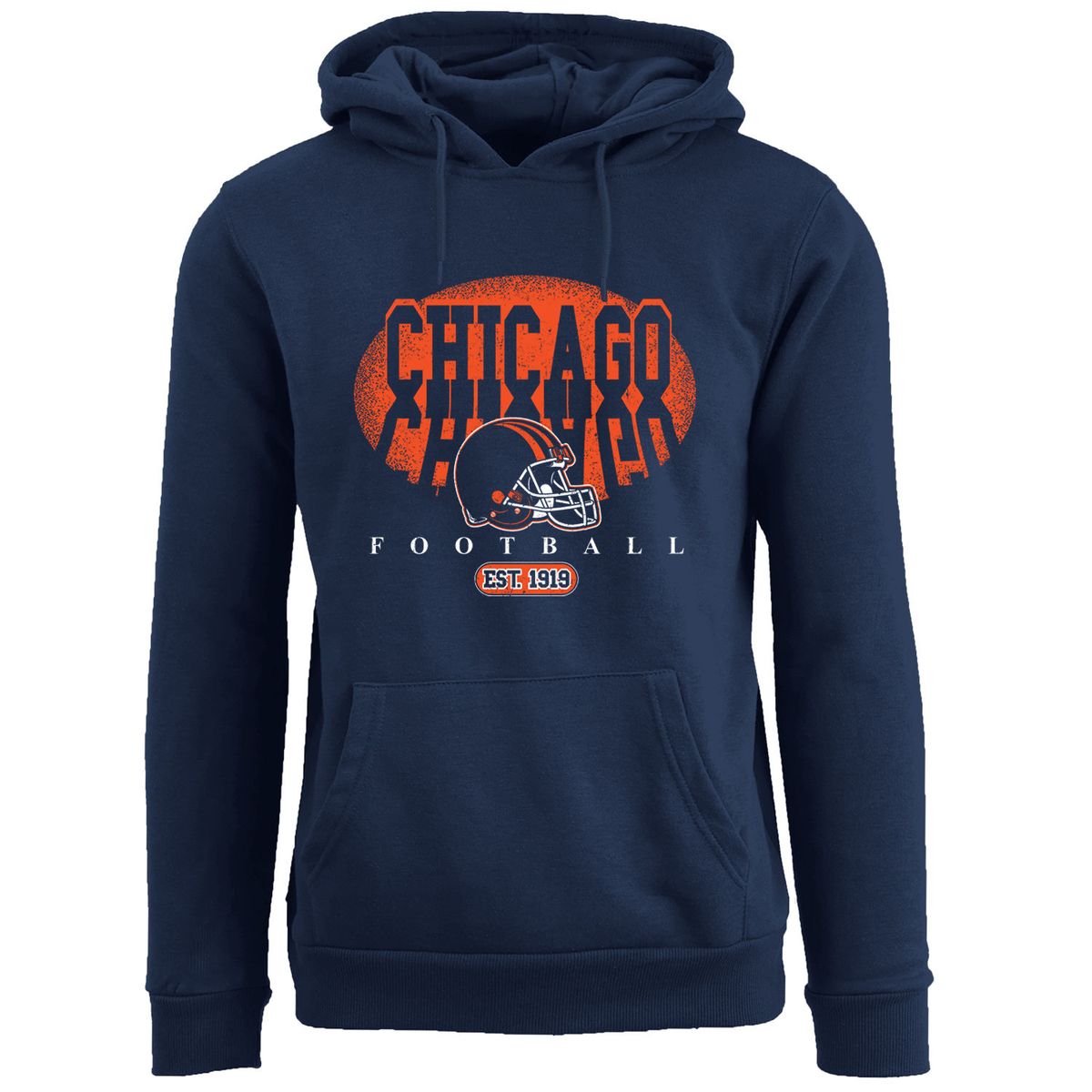 Men's Football Shadow Pullover Hoodie - Chicago - Navy / L