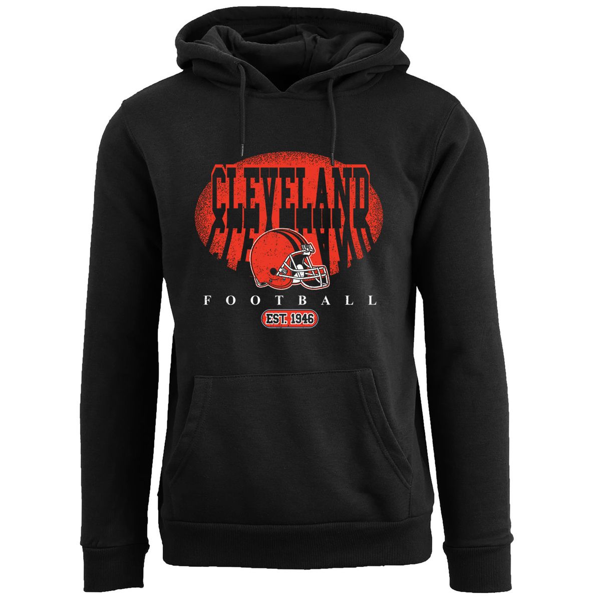 Men's Football Shadow Pullover Hoodie - Cleveland - Black / XL