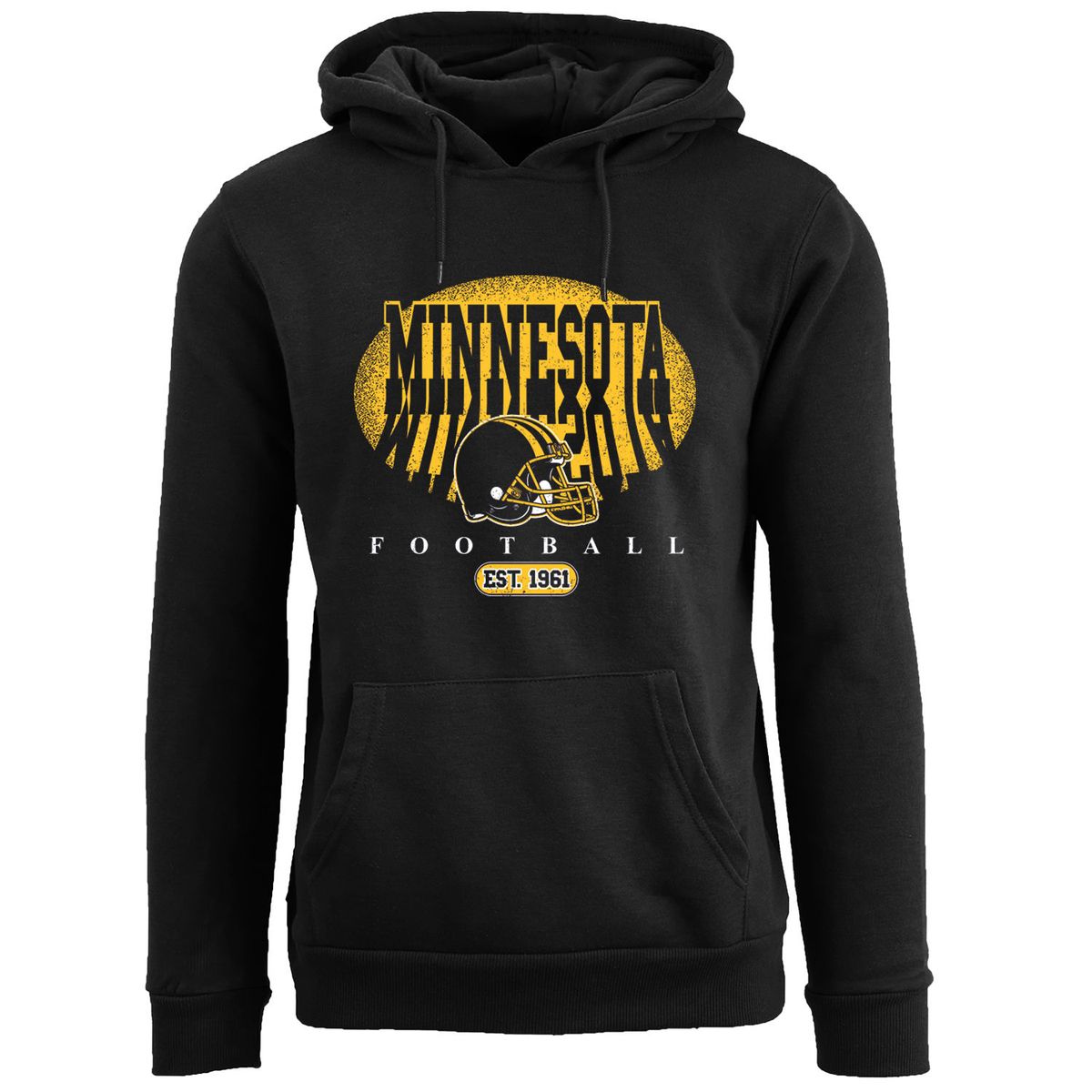 Men's Football Shadow Pullover Hoodie - Minnesota - Black / S