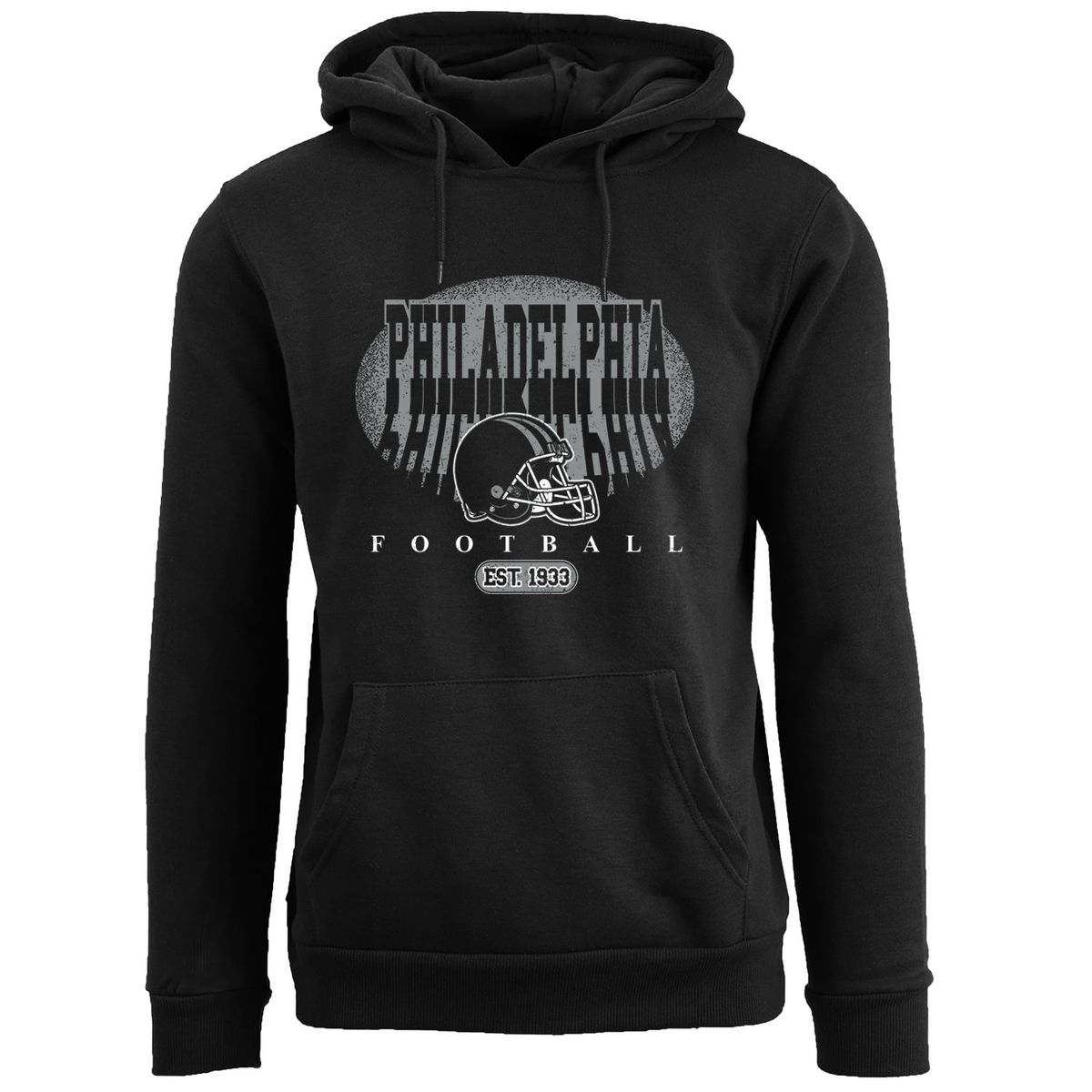 Men's Football Shadow Pullover Hoodie - Philadelphia - Black / 2XL