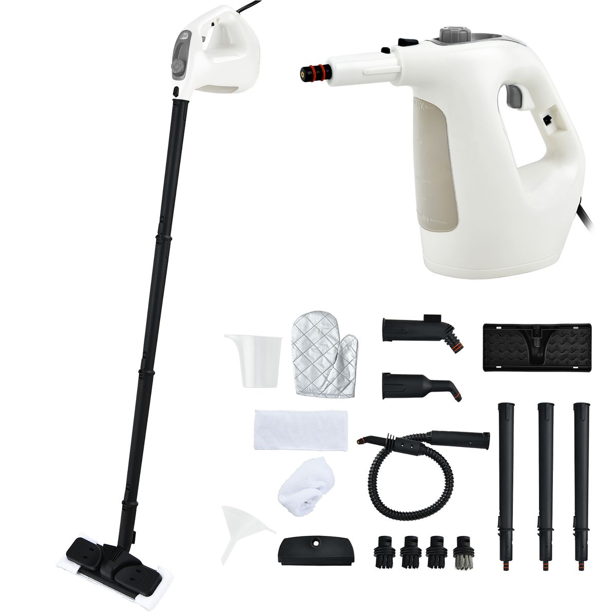 1400W Handheld Steam Cleaner with 17-Piece Accessory Kit - Cleaner Steam Mop-Gray