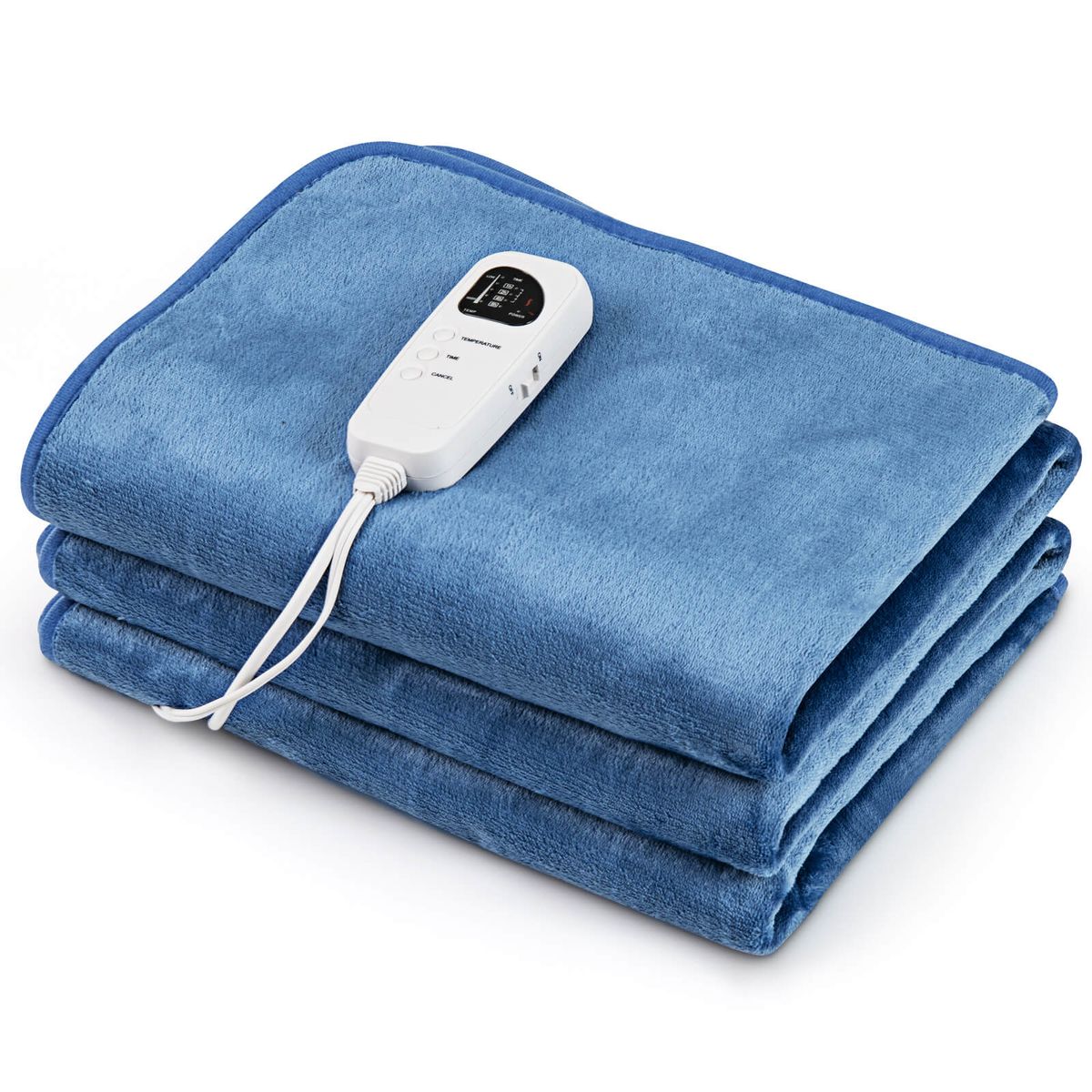 Electric Heated Mattress Pad with 5 Heating Levels & Overheat Protection - Heated Mattress Pad-Blue