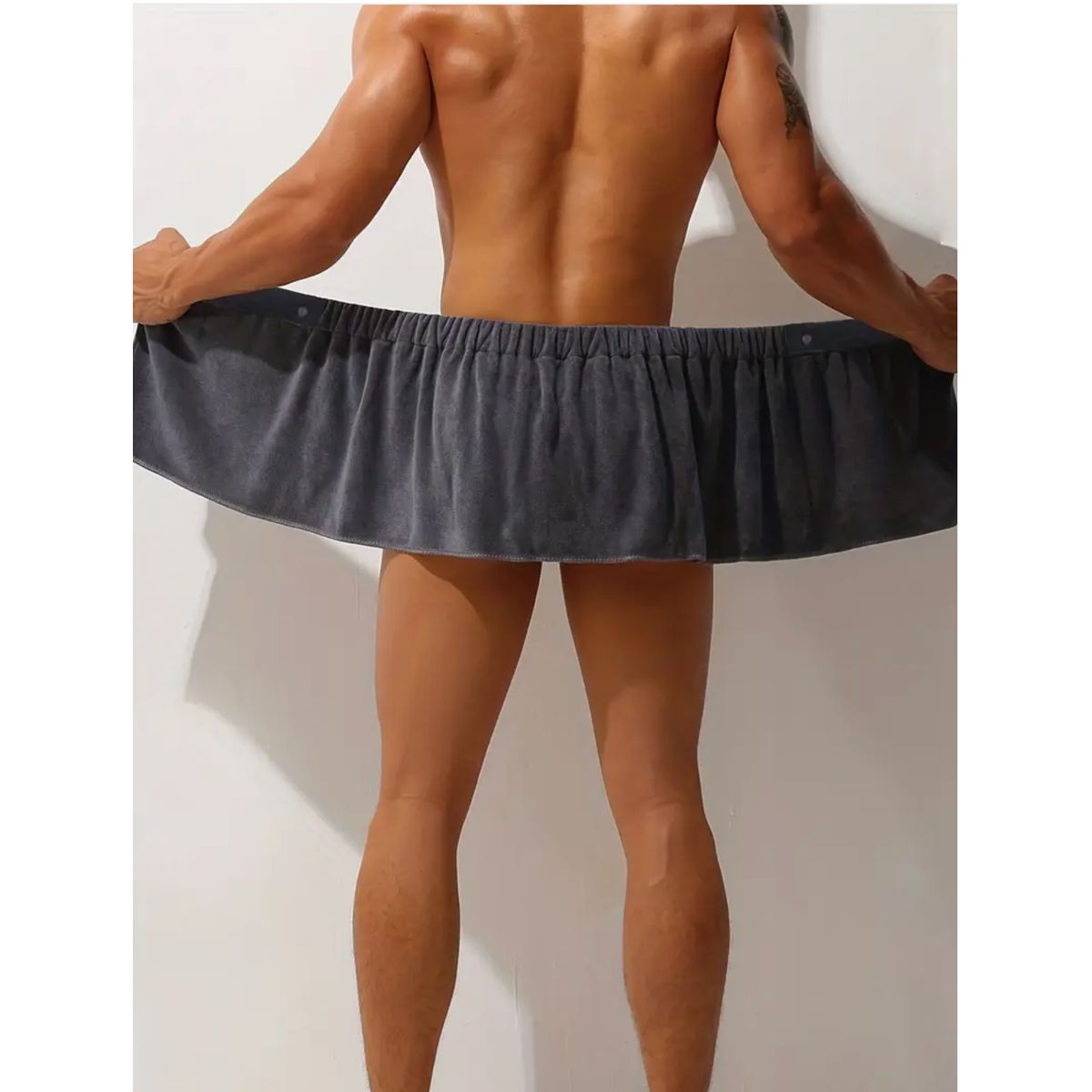 Men's Shower Towel Wrap (2-Pack) - Grey 2-Pack